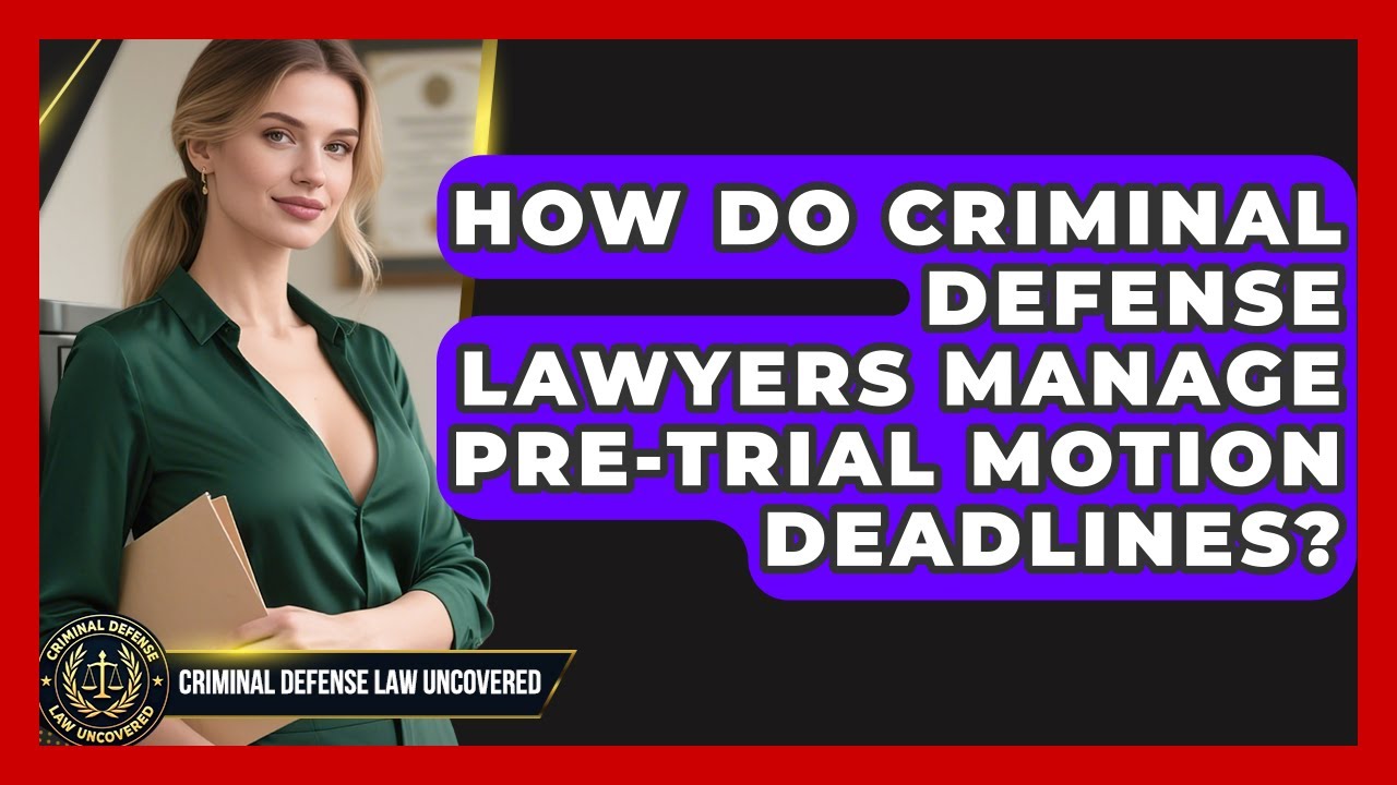 How Do Criminal Defense Lawyers Manage Pre-trial Motion Deadlines? - Criminal Defense Law Uncovered