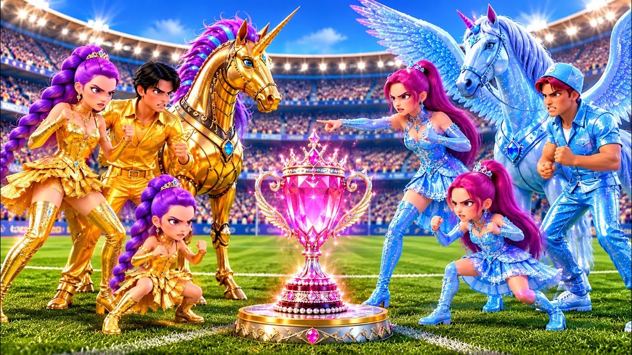 Golden Family VS Diamond Family 🥇RUMI Gets Magic Unicorn Racing Championship | Ultimate Rumi Glow-Up