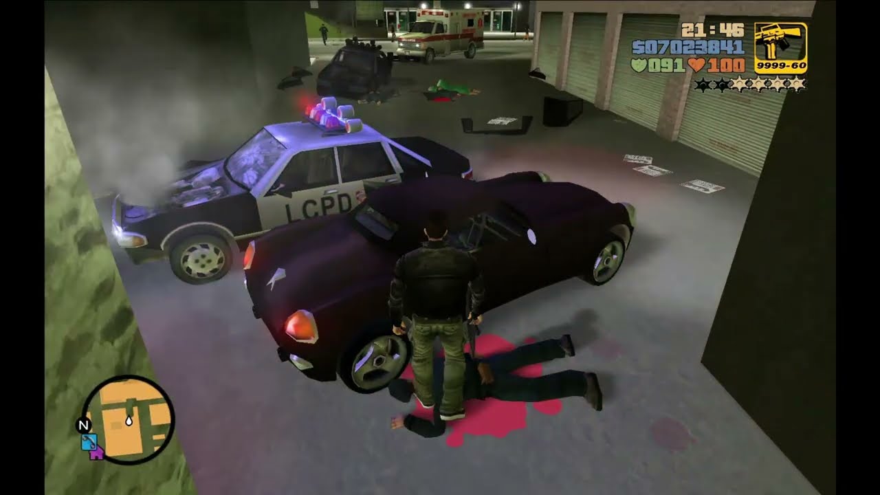 GTA 3 6 Stars Wanted Level Shootout + Police Rampage + Escape