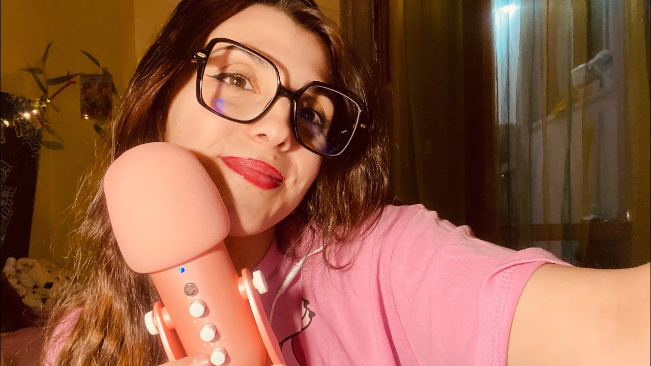 Asmr Español🇪🇸 Probemos mi nuevo micrófono rosa🩷🎤💆🏻‍♀️