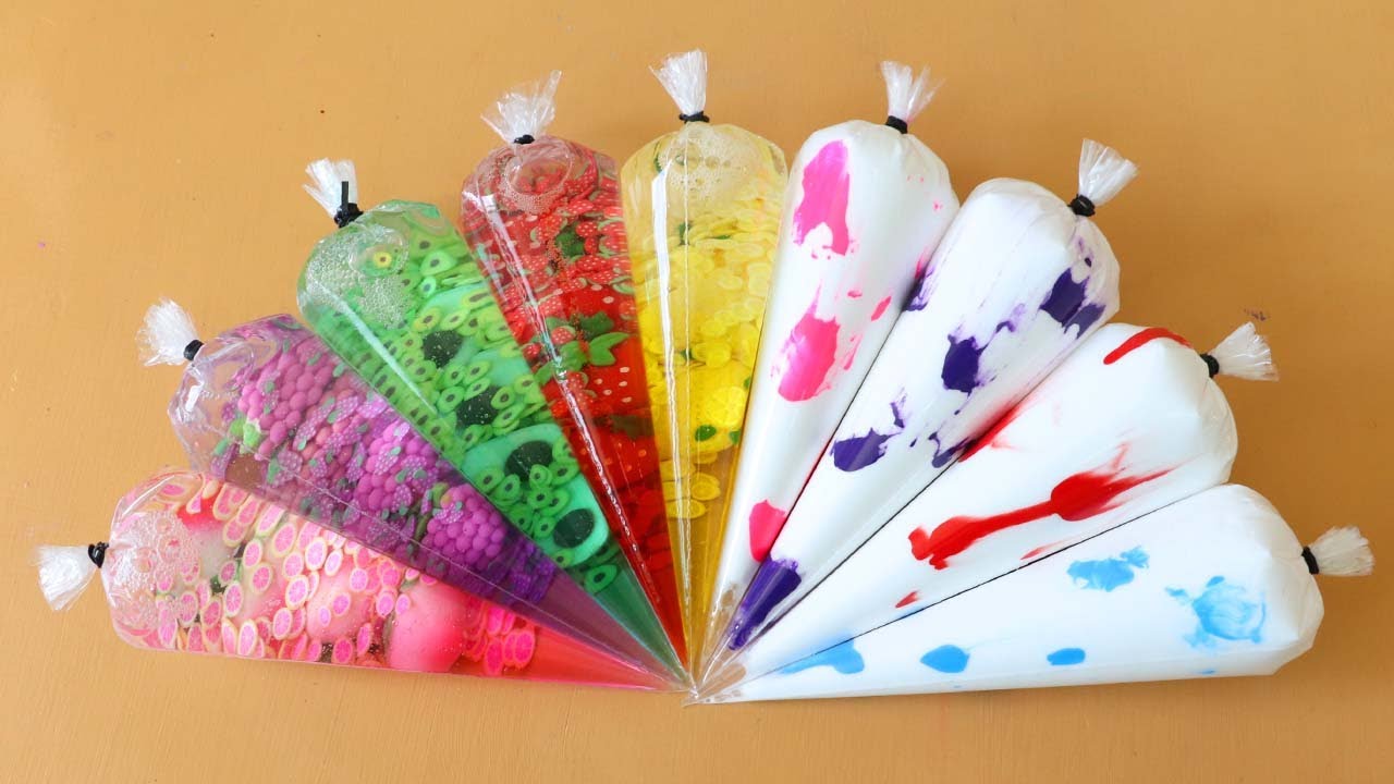 Making Fruit Slime with Piping Bags! Most Satisfying Slime Video★ASMR★#ASMR #PipingBags