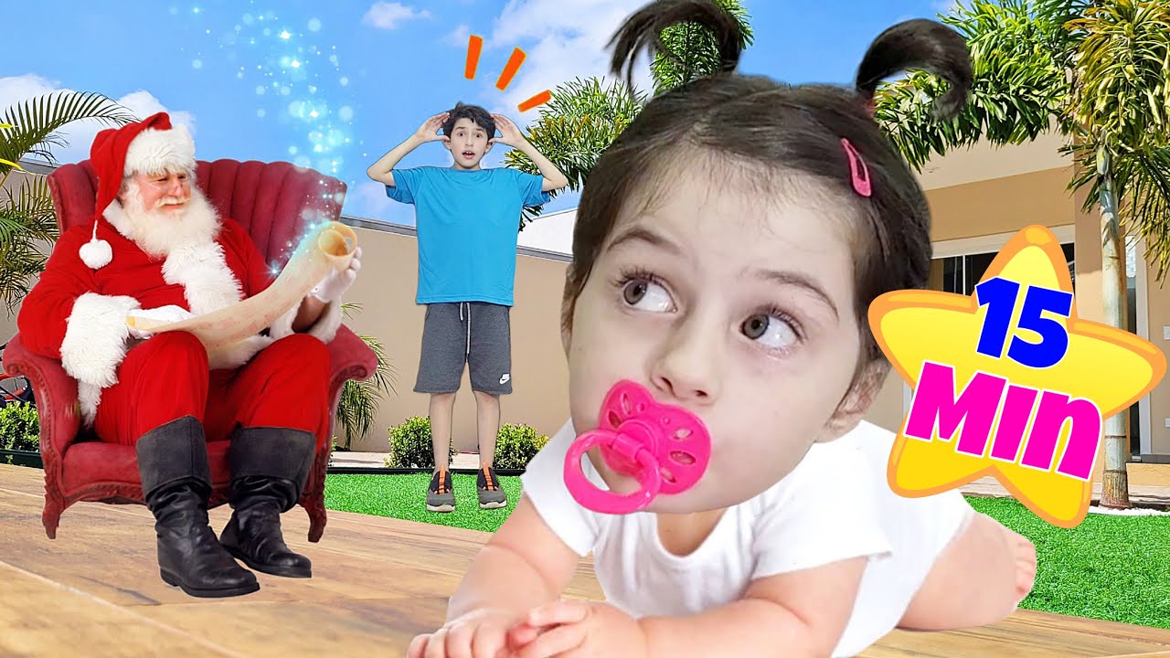 Mimi e Julinha em Histórias Engraçadas sobre BEBÊS e NATAL para crianças