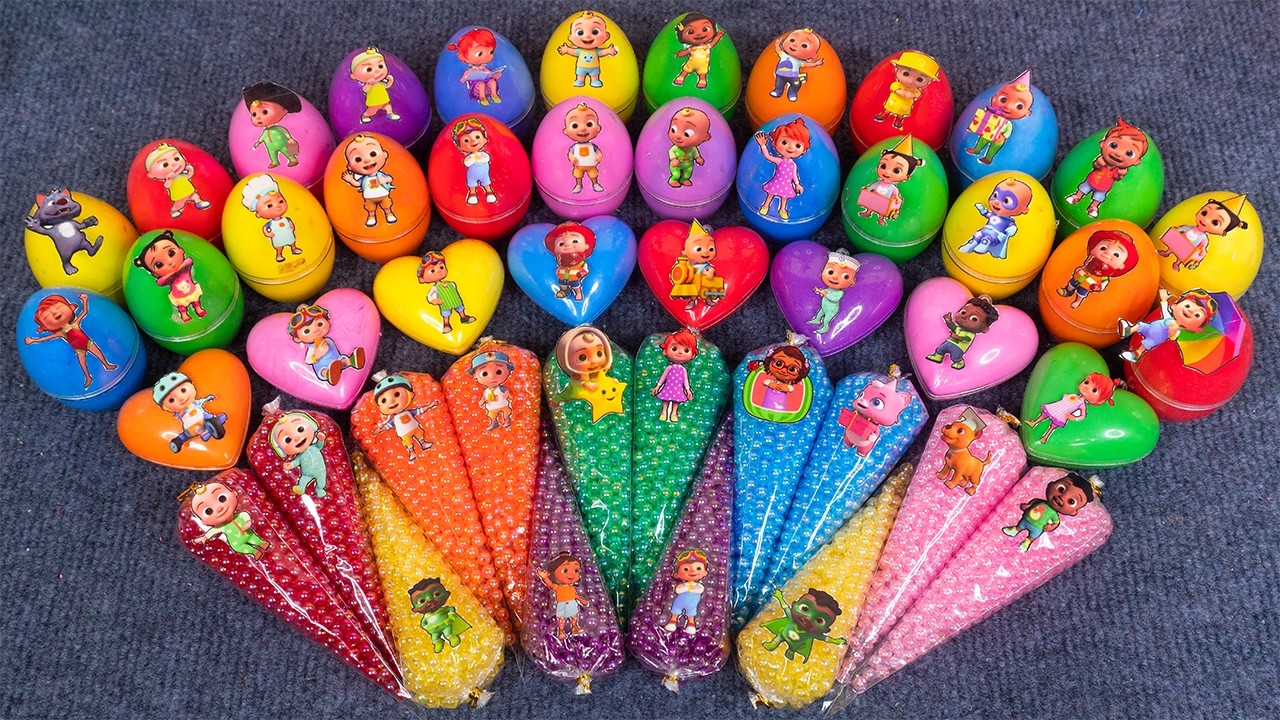 Rainbows Heart Toys 🌈 Looking Cocomelon with Rainbow SLIME Colorful! Satisfying, ASMR
