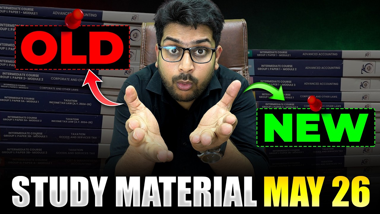 CA Foundation May 26 Alert 🚨|| ICAI New Study Material For May 26