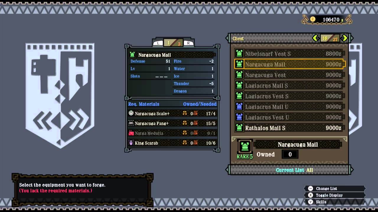 [MH3U] Monster Hunter 3 Ultimate - Best High Rank Armor Skills and Armor Sets