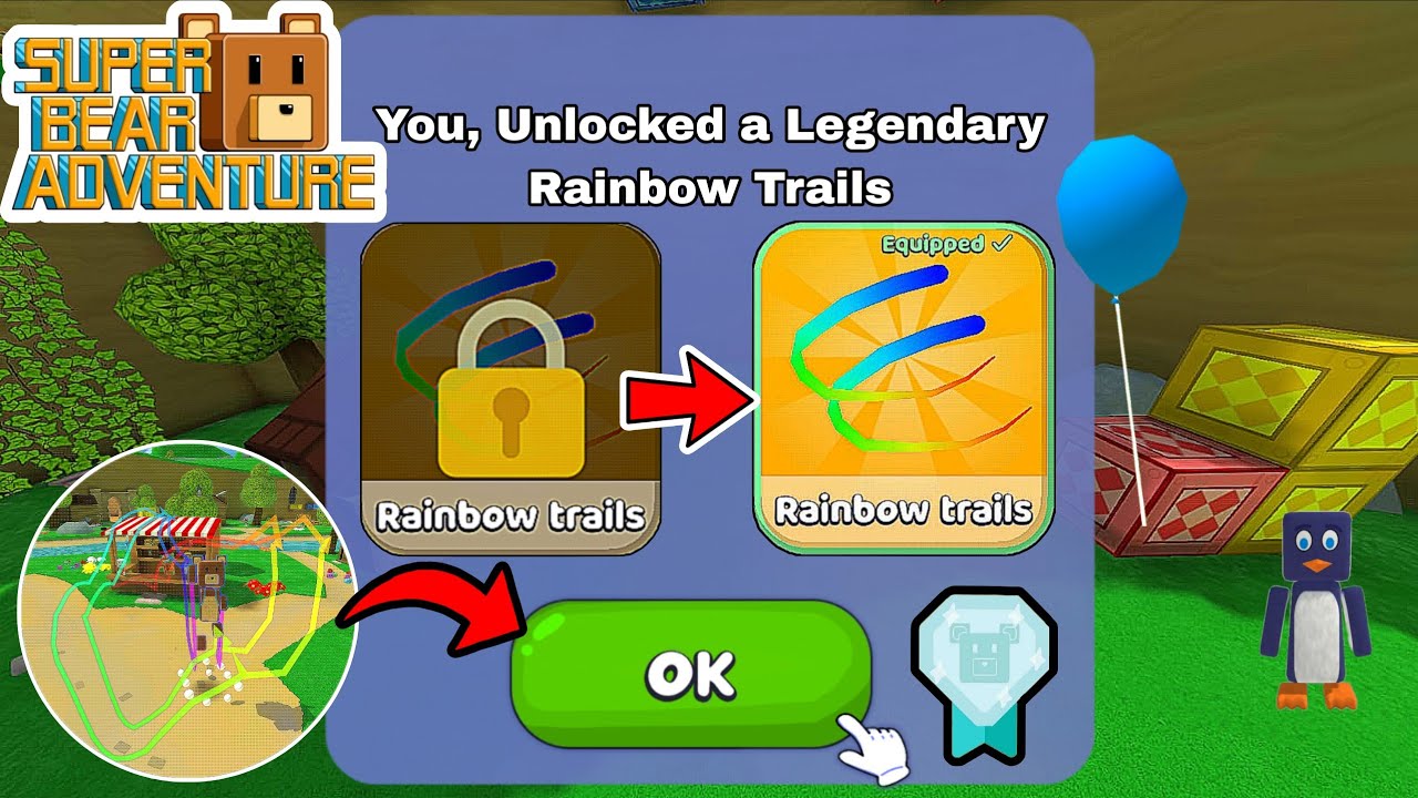 🤯 Hidden Trick Revealed Unlocked a Legendary Rainbow 🌈 Trails + Secret Chest Super Bear Adventure 🐻😍