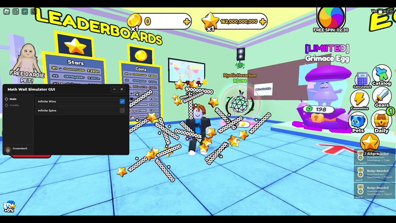 Math Wall Simulator Script | INF Wins | INF Spins | [Solara/Mobile Support]