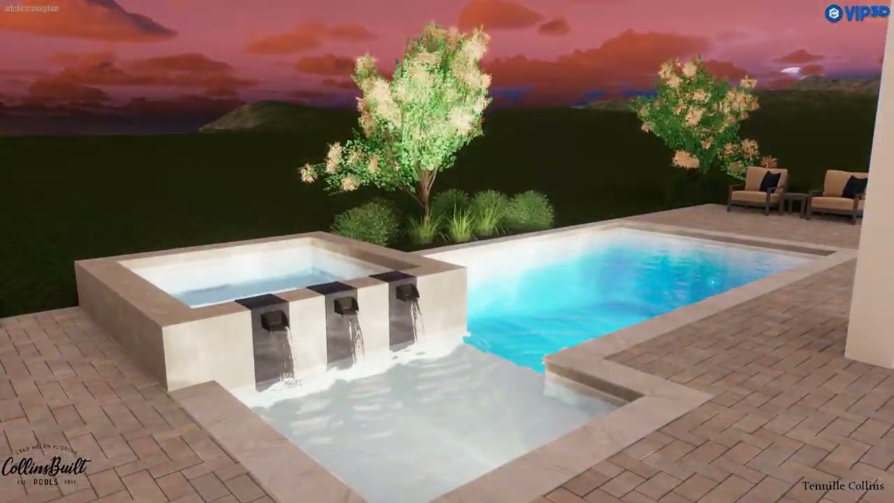 Custom Pool for the Olsen Model Residence