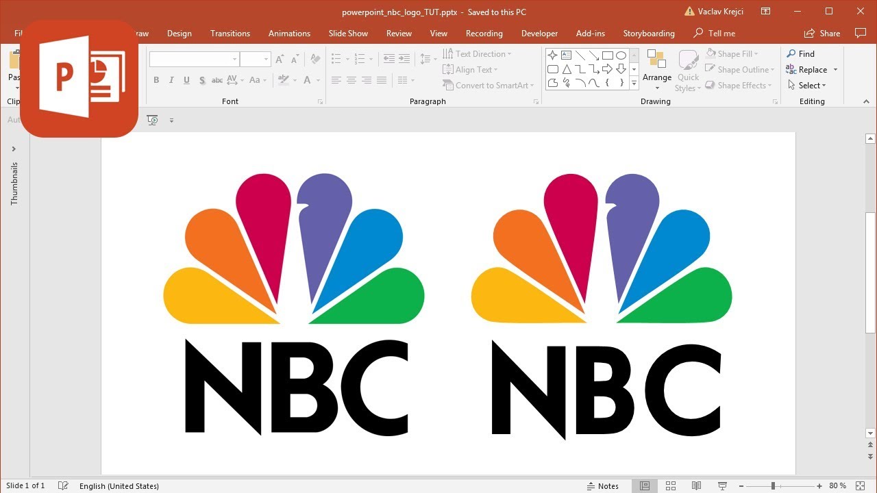 How to create NBC logo in Microsoft PowerPoint (Tutorial)
