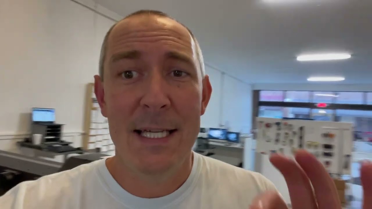 Laminating Window Perf, Stupid Mistakes and more: Mr. Postman Print Shop and Signs Vlog