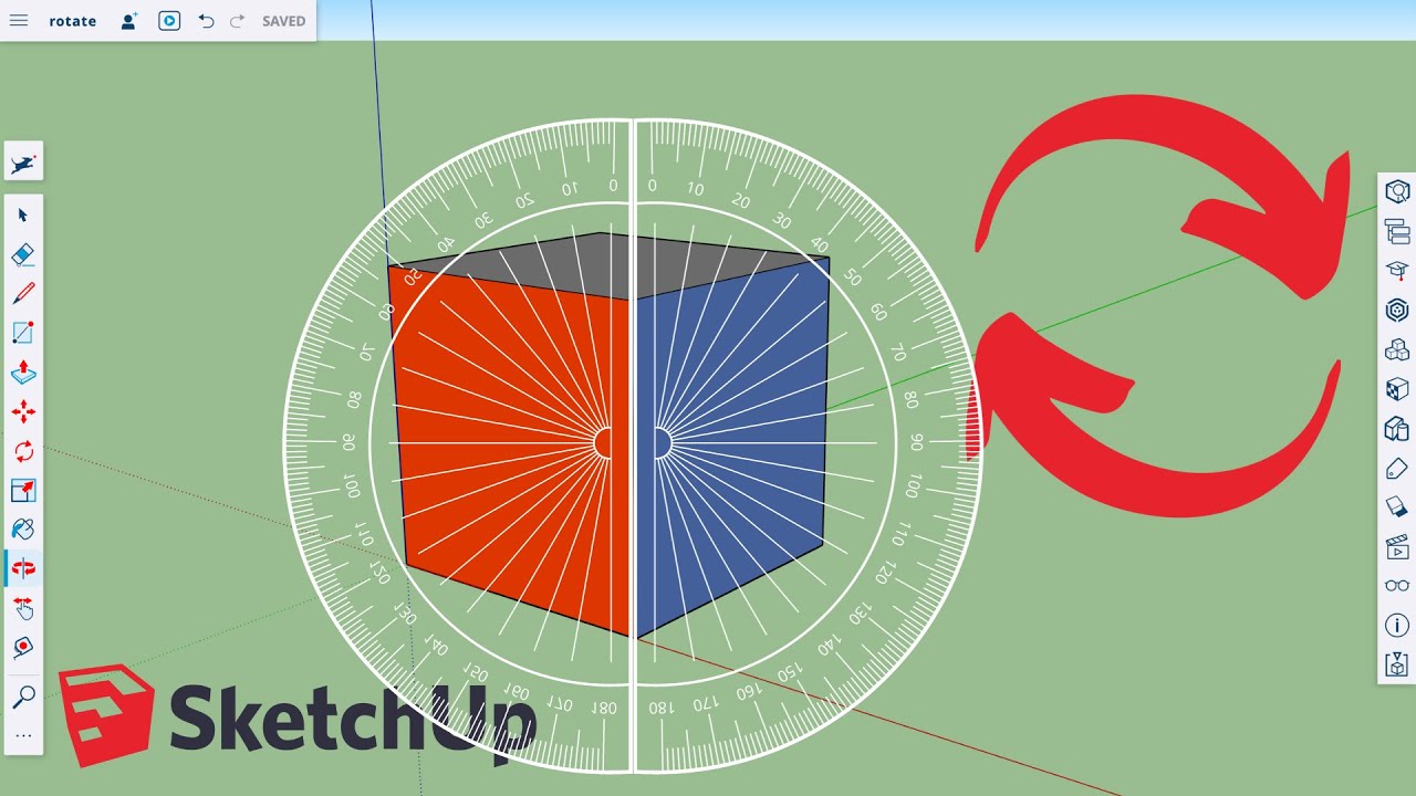 Как вращать объекты &mdash; Учебное пособие по SketchUp