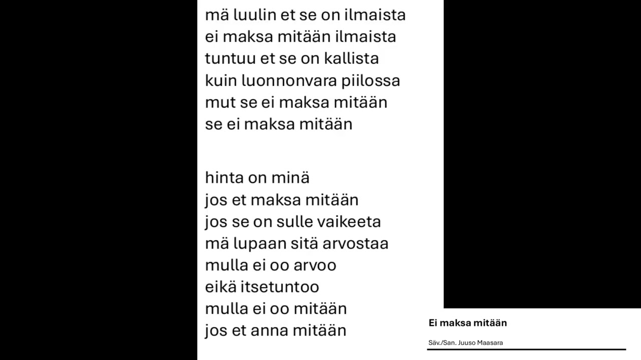 Ei maksa mitään