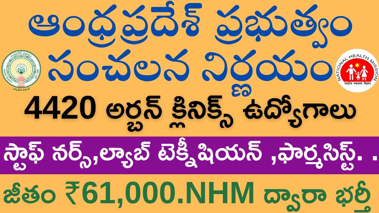 AP వైద్య ఆరోగ్యశాఖ నుంచి భారీ జాబ్ నోటిఫికేషన్ 2025 | 4420 పోస్టులు | NHM Jobs 2025