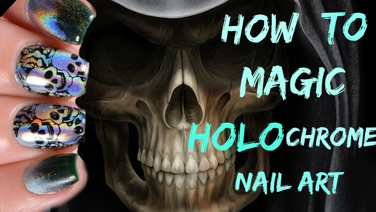 How To | Magic Holo Stamping SKULL Nail Art