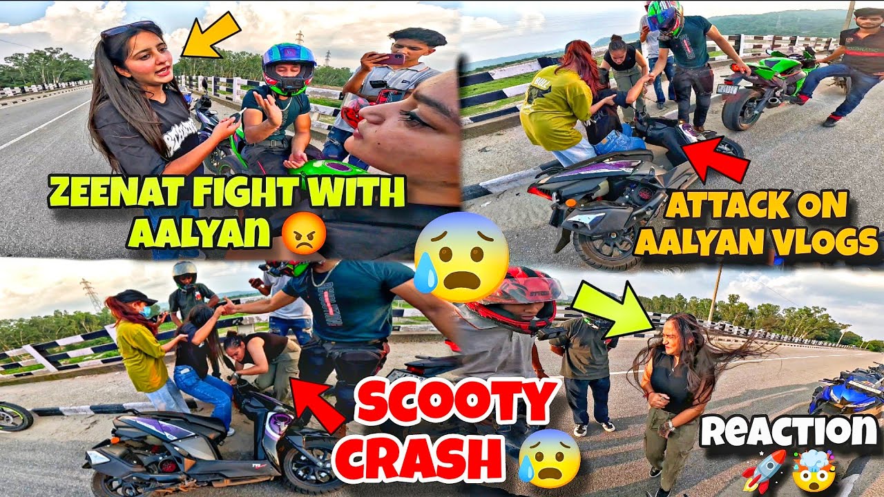 ZEENAT FIGHT WITH AALYAN VLOGS 🤬//SCOOTY CRASH 😰//Ducati bike