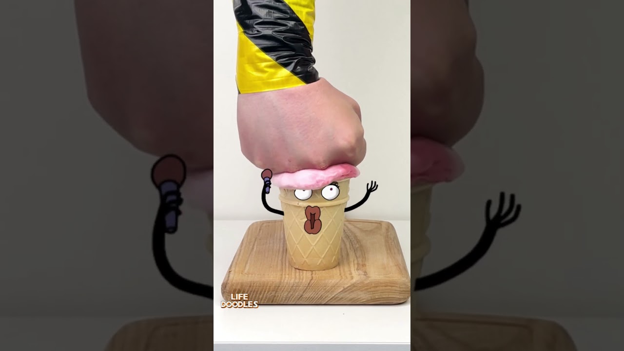 Life Doodles | Ice cream crusher with hand 😂 #lifedoodles #shorts #animation #cartoon