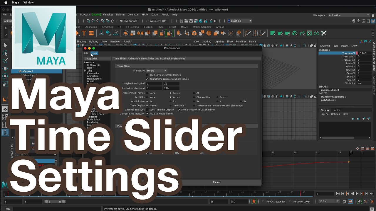 Maya Animation Time Slider Settings Explained