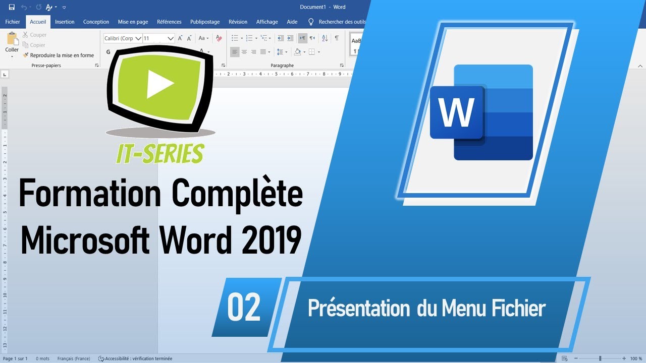 Leçon 02 : Présentation du menu fichier