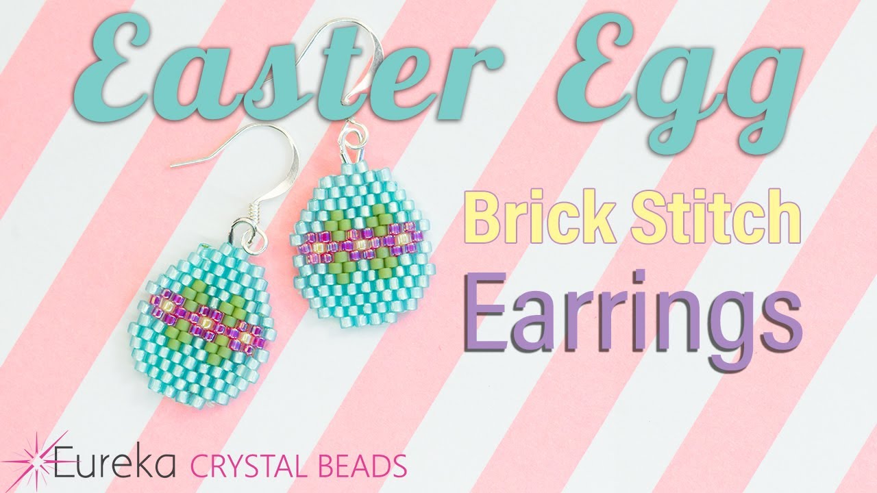 Adorable Brick Stitch Project w Easter Egg Earrings ft Toho Treasures and Delica Japanese seed beads