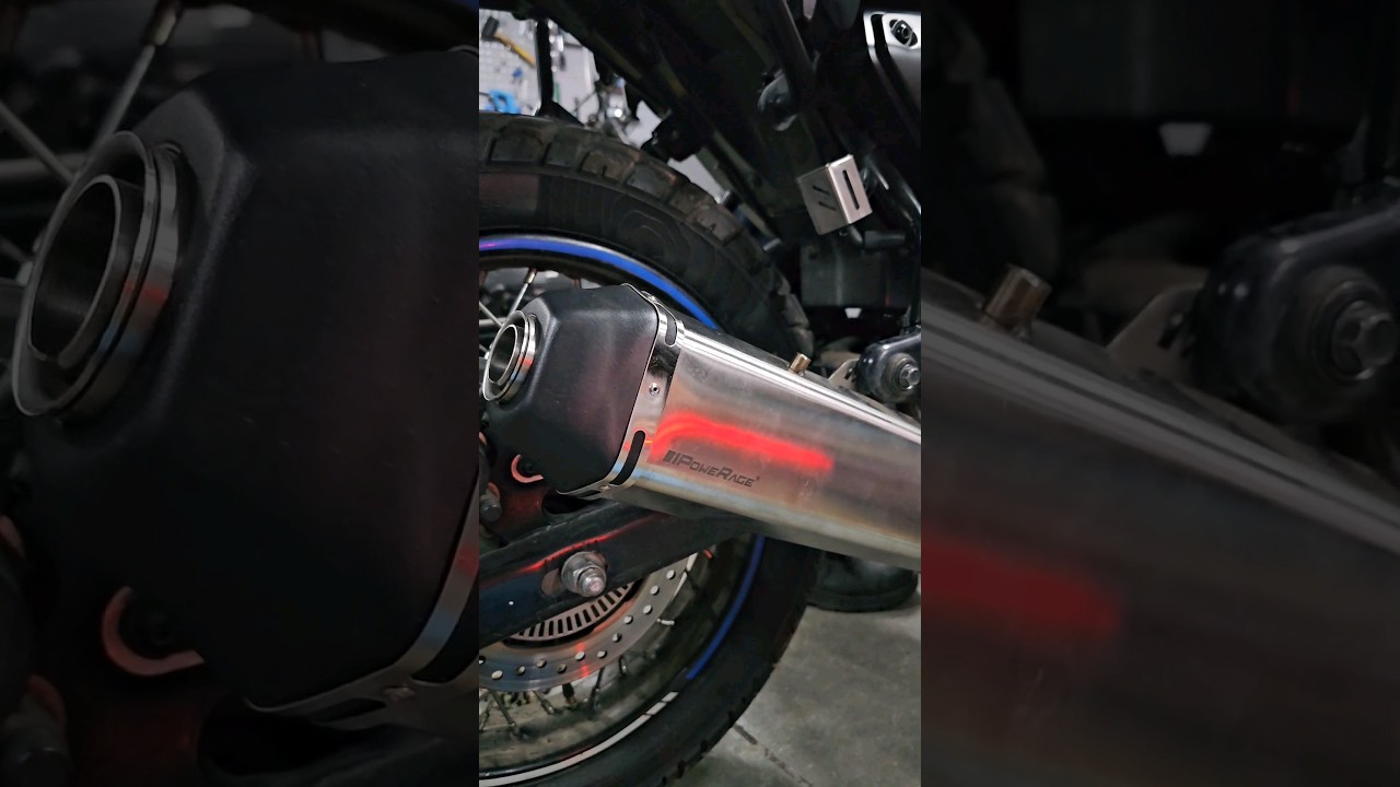 Performance exhaust for YEZDI ADVENTURE ! #youtubeshorts #yezdiadventure #viral