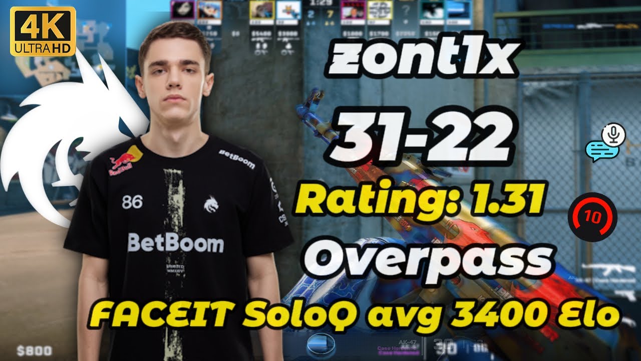 zont1x (31-22) SoloQ + VOICE COMMS (Overpass) | FACEIT 3400 ELO | Dec 18, 2025 | CS2 POV #spirit