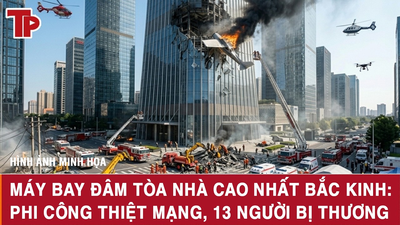 M&aacute;y bay đ&acirc;m t&ograve;a nh&agrave; cao nhất Bắc Kinh: Phi c&ocirc;ng thiệt mạng, 13 người bị thương