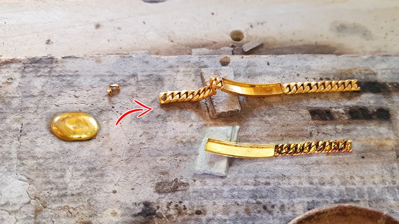 How to make gold bracelet | How to make hollow chain bracelet | gold chain bracelet