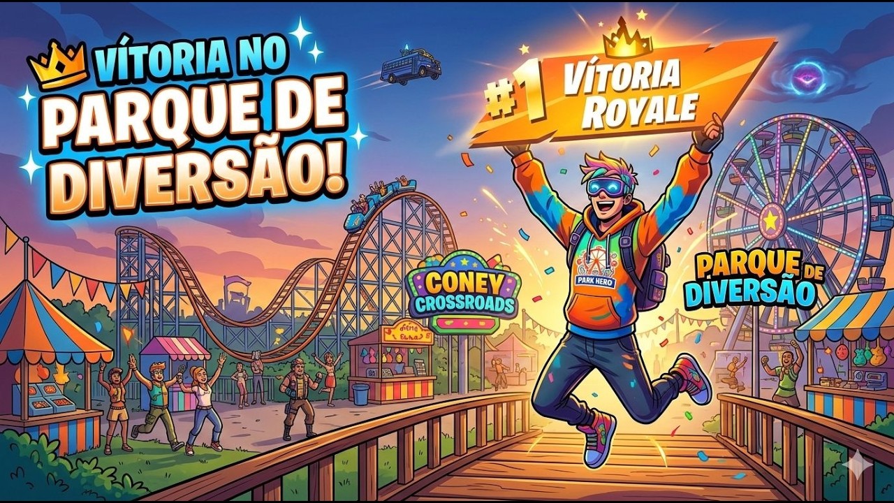 🏆 Venci no PARQUE DE DIVERSÕES do Fortnite! (Vitória Royale Épica)