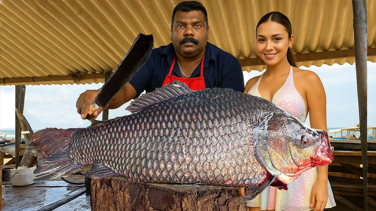 Amazing Master Huge Fish Cutting Skills In Beautiful Seaside Fish Market