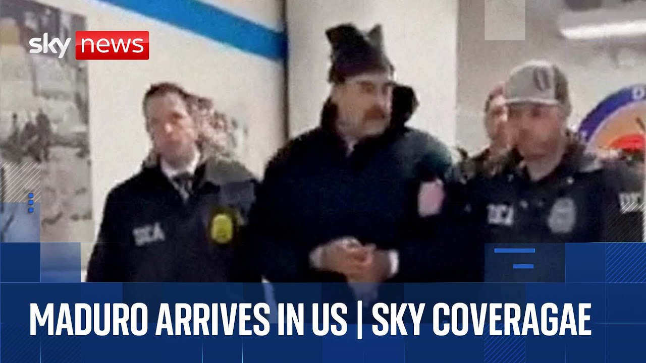 Nicolas Maduro seen in US 'perp walk' video | Sky News coverage and analysis