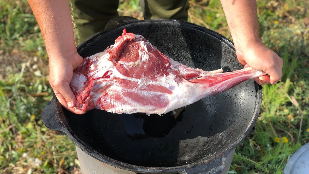 Баранья нога целиком в Казане!!!!!!Мясо Барана!!!