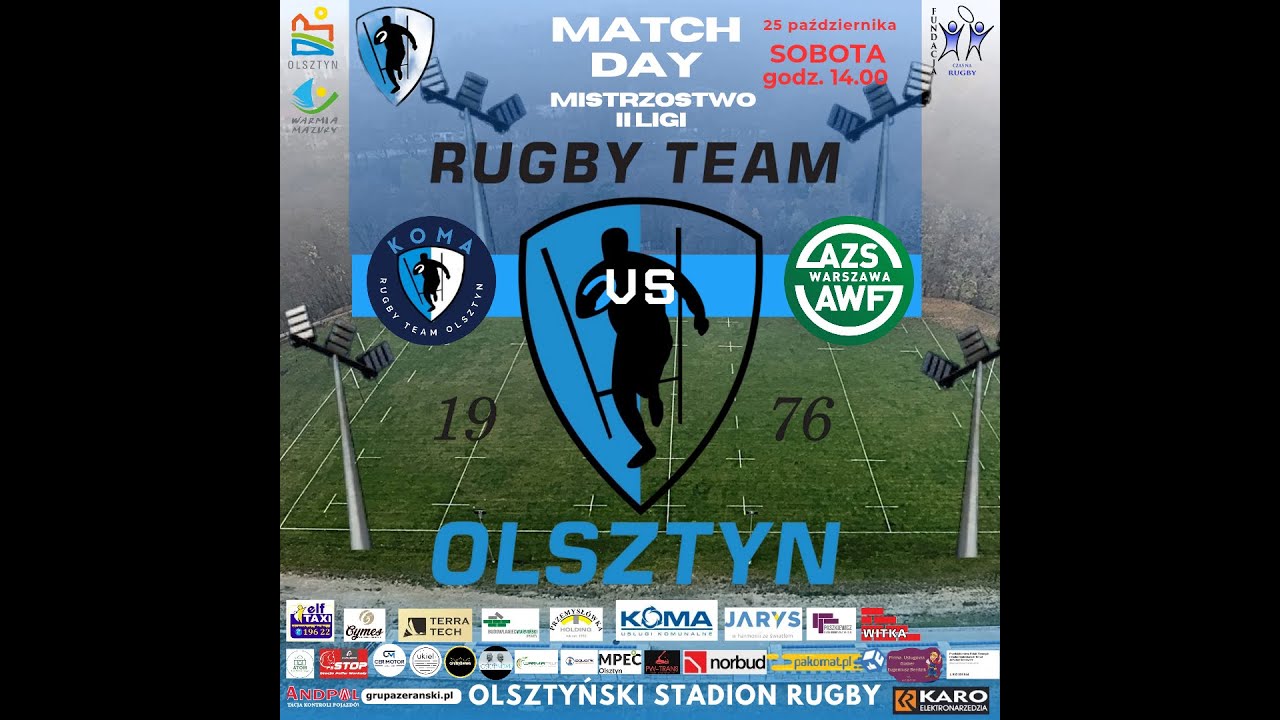 KOMA RUGBY TEAM OLSZTYN VS AZS WARSZAWA AWF - OLSZTYN 25.10.2025 R.