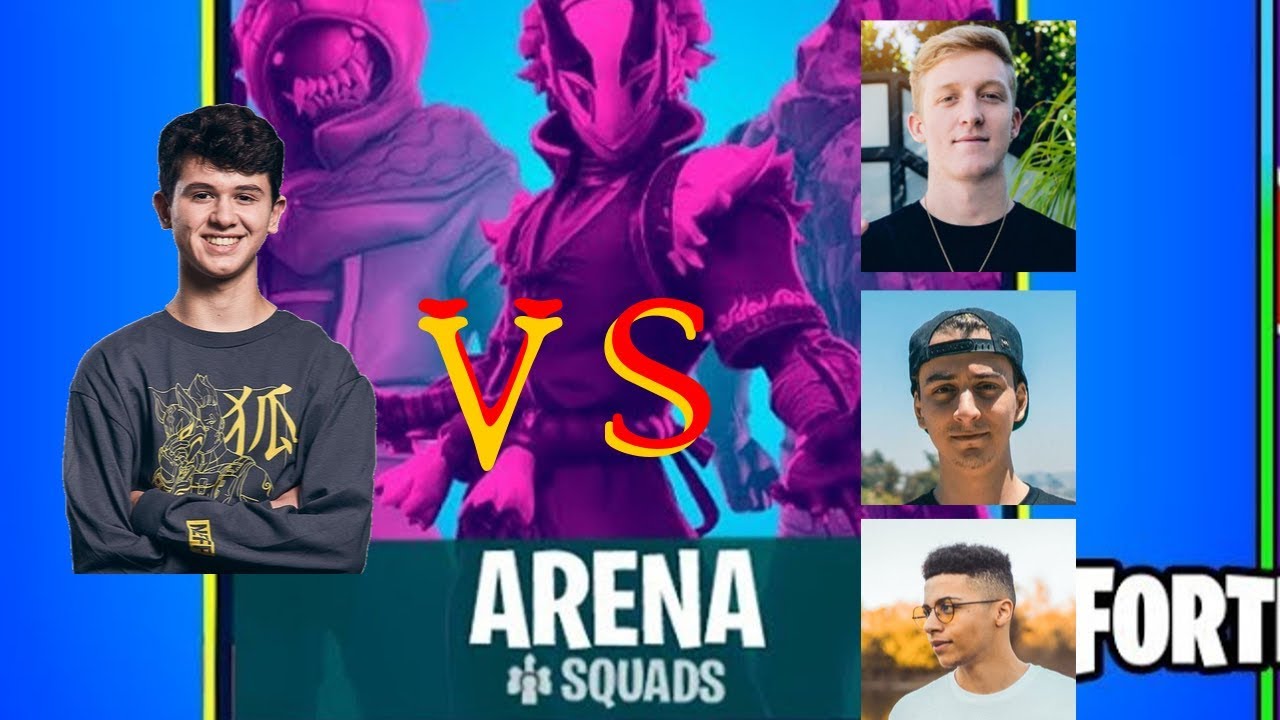 Sen bugha vs Tfue, Cloakzy and Myth in Squad Arena(Both POV) - Fortnite Champ