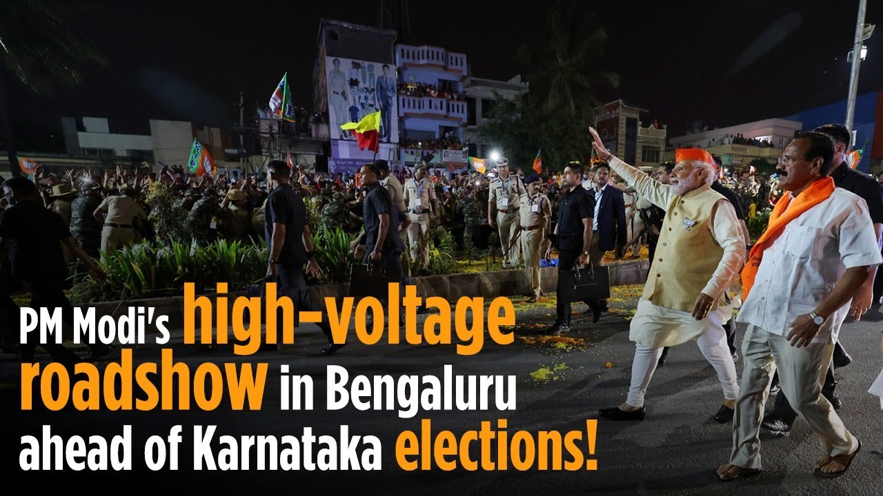 PM Modi's high-voltage roadshow in Bengaluru ahead of Karnataka elections!⚡