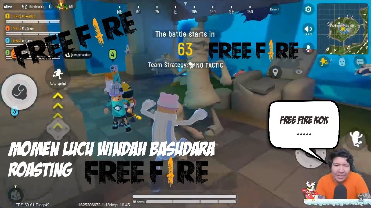 Momen Lucu Windah Basudara Roasting Free Fire saat Main Game Sausage Man