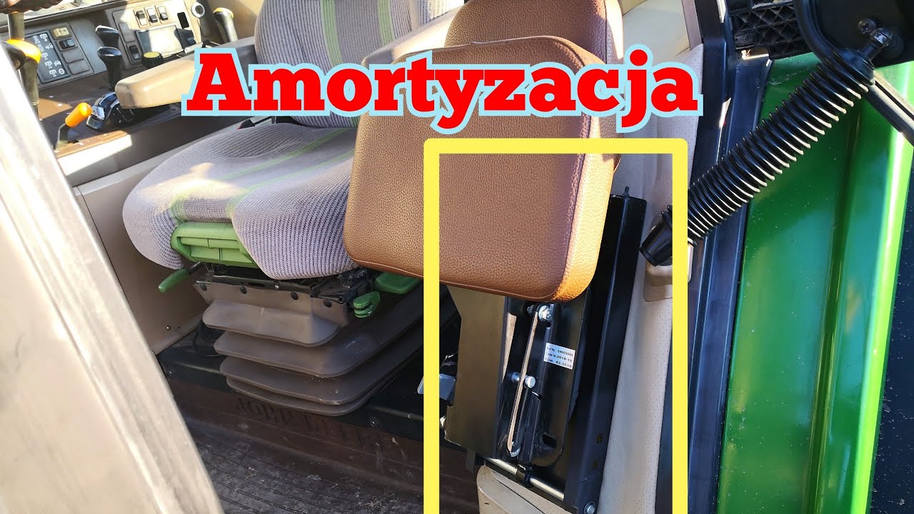 Wyrzeźbiłem własnoręcznie amortyzację siedzenia pasażera John Deere 6810 - Perqins #270