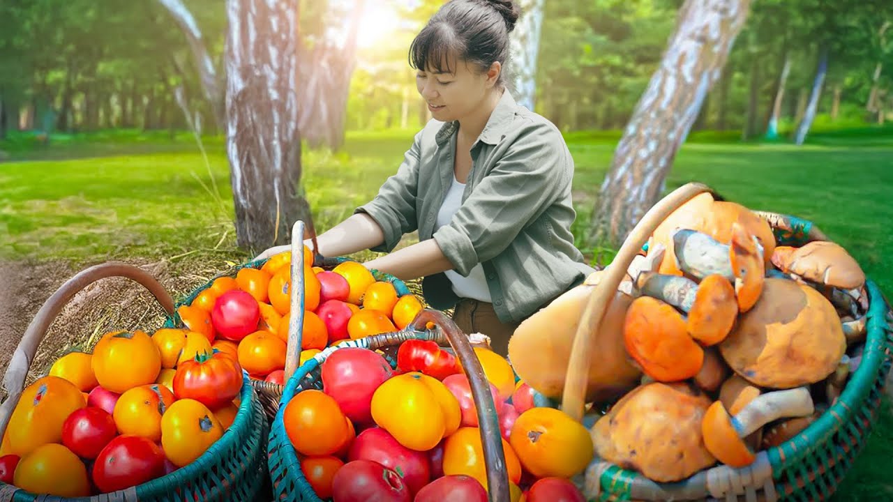 388 Days Harvesting Fresh Tomatoes and Wild Mushrooms Go to Countryside Market Sell – Farm Life