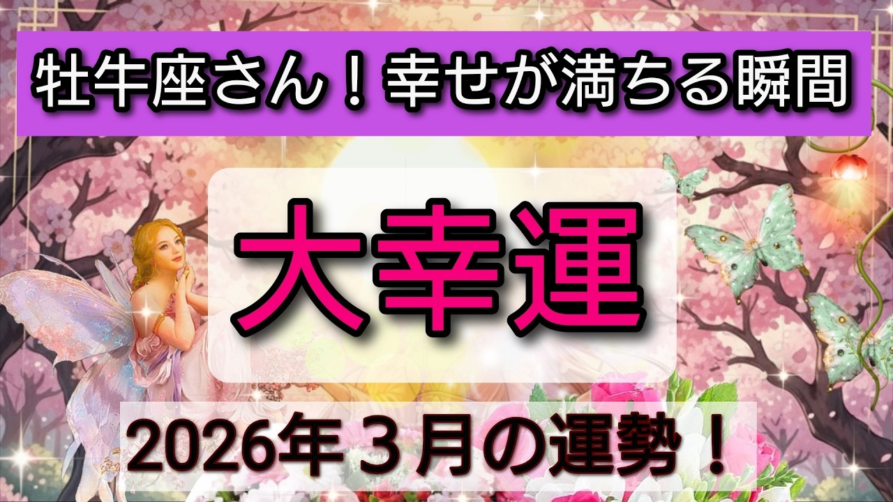 大幸運【牡牛座♈】多幸感に包まれる！幸せが満ちる瞬間💖🌟3月の運勢👑星読み、タロット、オラクルカードでリーディング✨開運をもたらす動画
