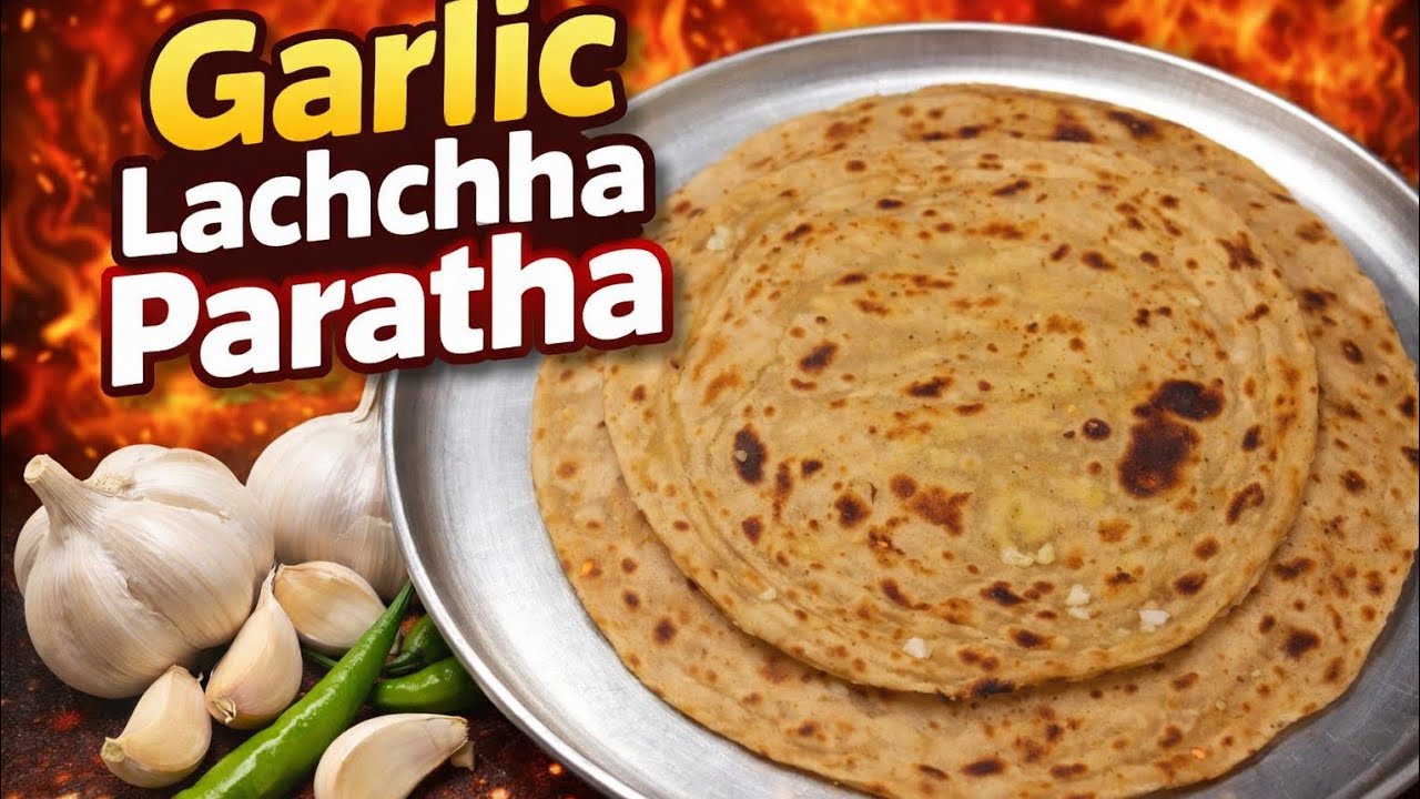 ઢાબા સ્ટાઇલ લસણિયા લચ્છા પરોઠા | Dhaba Style Garlic Laccha Paratha