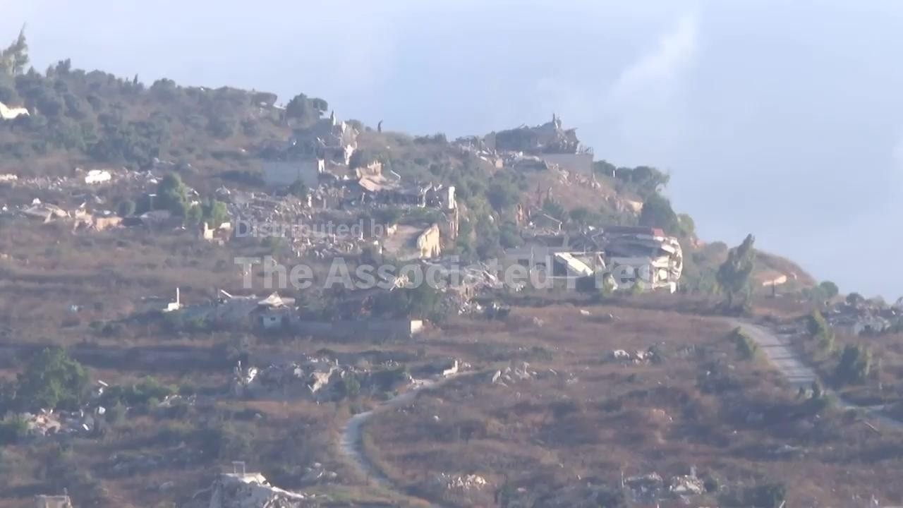 Shots of Israel-Lebanon border area as negotiations set to continue in Rome