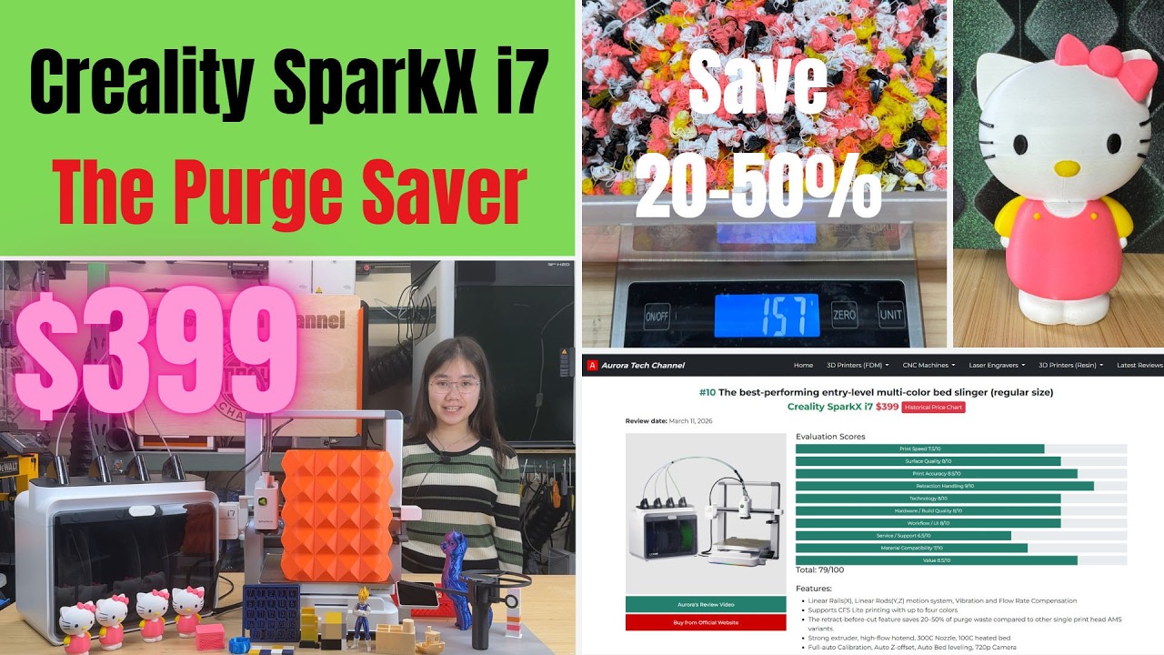 Creality SparkX i7 &ndash; The Purge Saver: Saves 20&ndash;50% Purge Waste | In-Depth Test