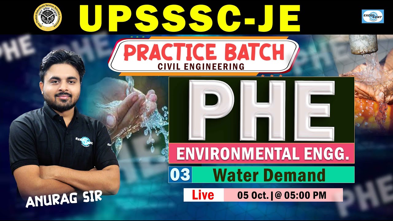 L03 || Water Demand || PHE | Practice Batch | Civil Engg. | UPSSSC-JE | Live @5:00 PM