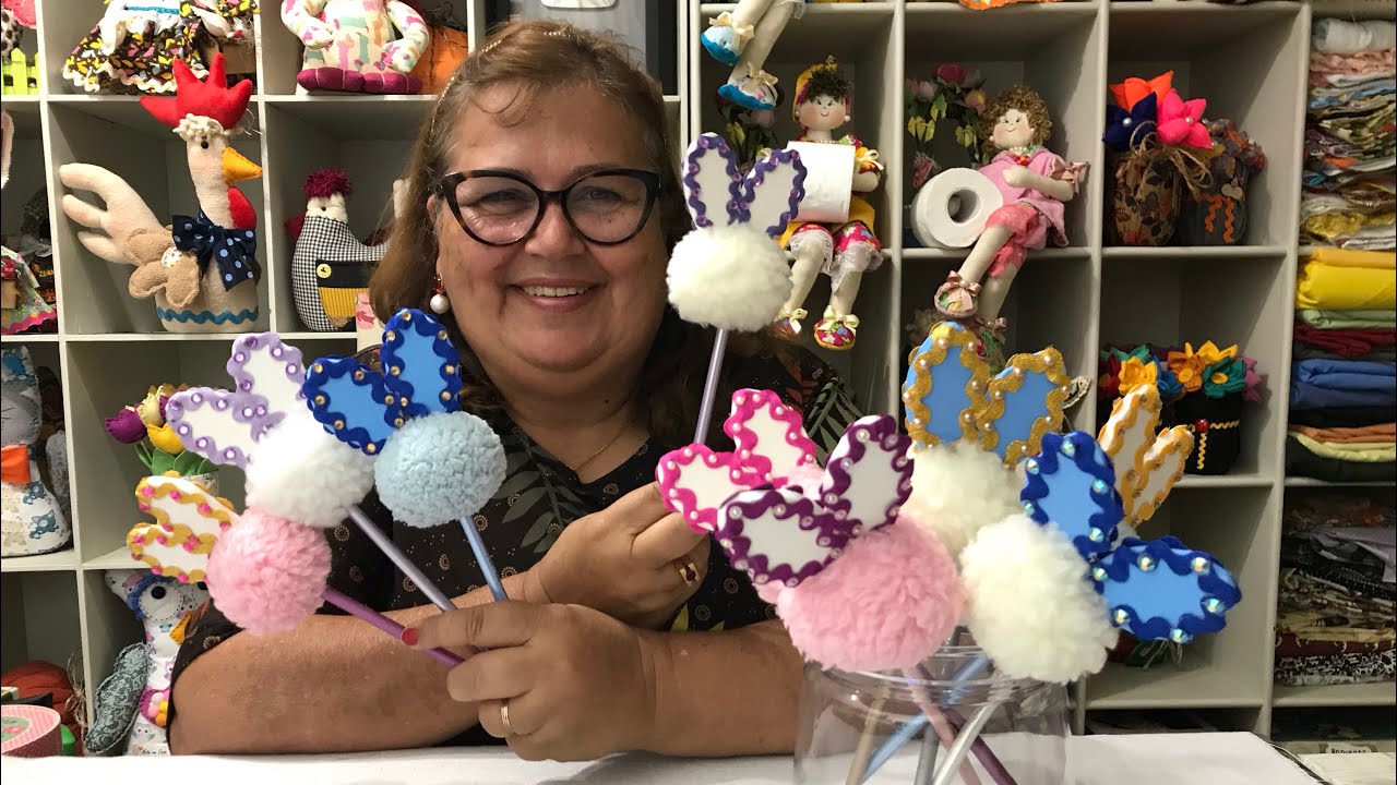 Lápis com Coelhinhos orelhas brilhantes !!!