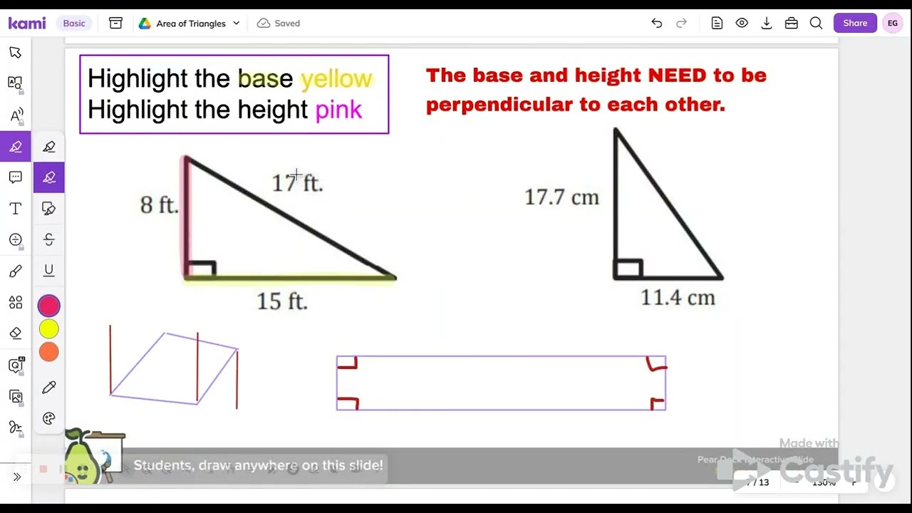 Area of Triangles - Screencastify