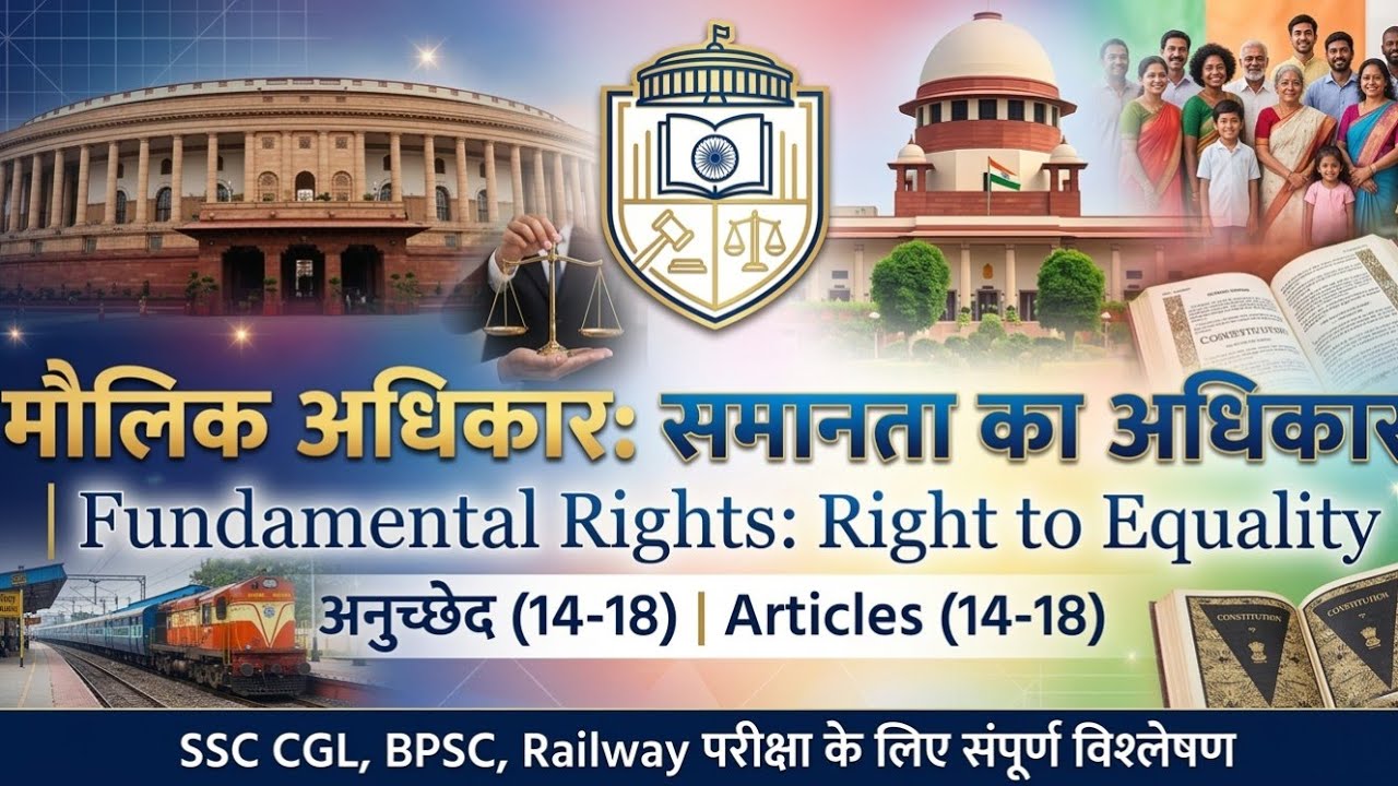 Right to Equality (Article 14-18) Detailed Explanation |Fundamental Rights | Target competitive exam