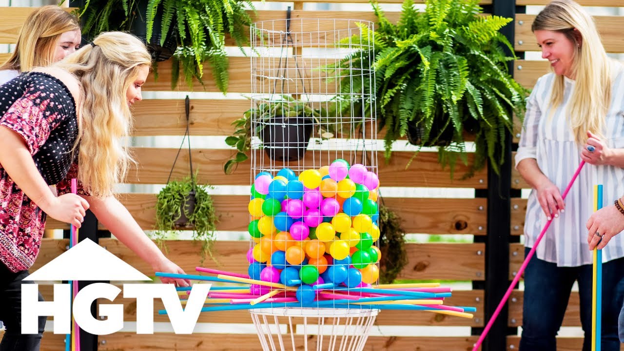 DIY Backyard Kerplunk Game | HGTV Happy | HGTV