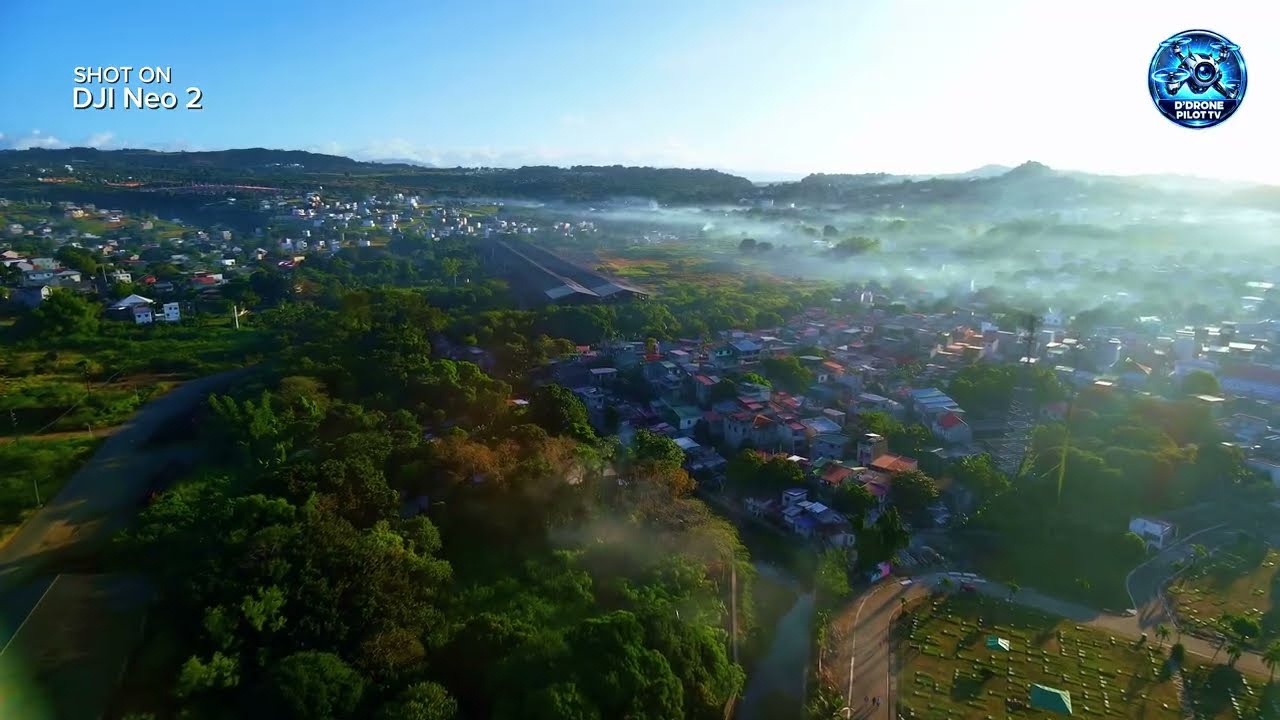 Drone Flight Through Morning Fog