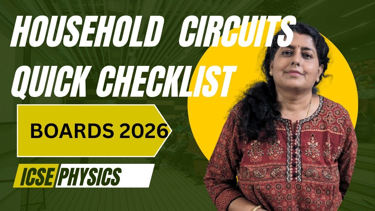 Household circuits | ICSE boards | Physics 2026 | checklist of full chapter |  fuse , short  circuit