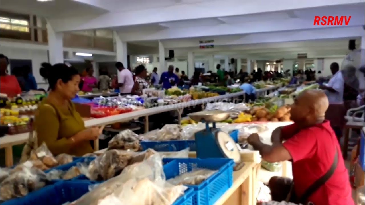 temporary vegetables victoria market mahe island seychelles