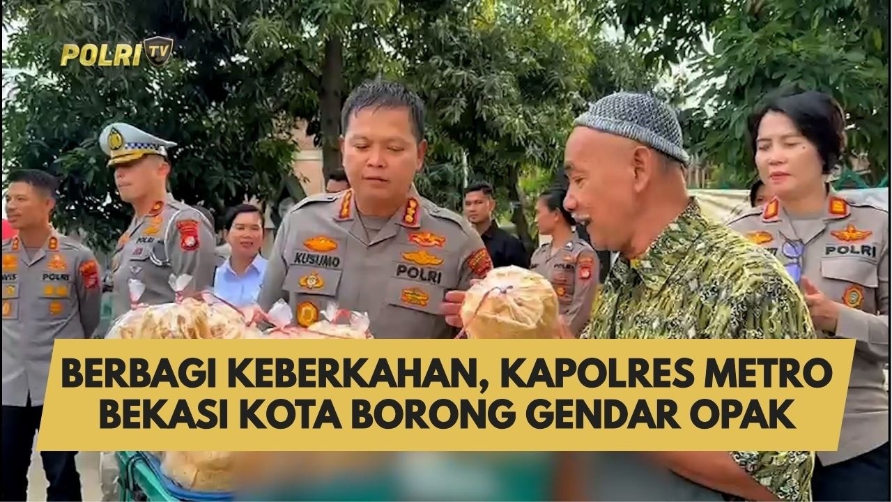 BERBAGI KEBERKAHAN, KAPOLRES METRO BEKASI KOTA BORONG GENDAR OPAK